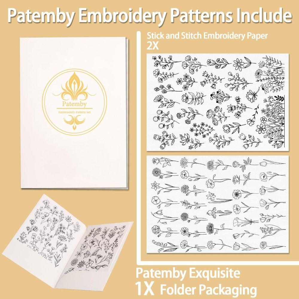 Water Soluble Flower Embroidery Patternser Animal Patterns Hand Sewing Stick and Stitch Embroidery Paper Daisy Flowers DIY