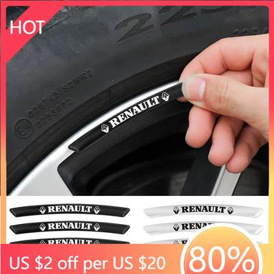 For Renault 2026 New Hub Caps 4Pcs Car Wheel Hub Rim Stickers Decals Auto Styling Accessories For Renault RS Clio Megane 2 3 4 C
