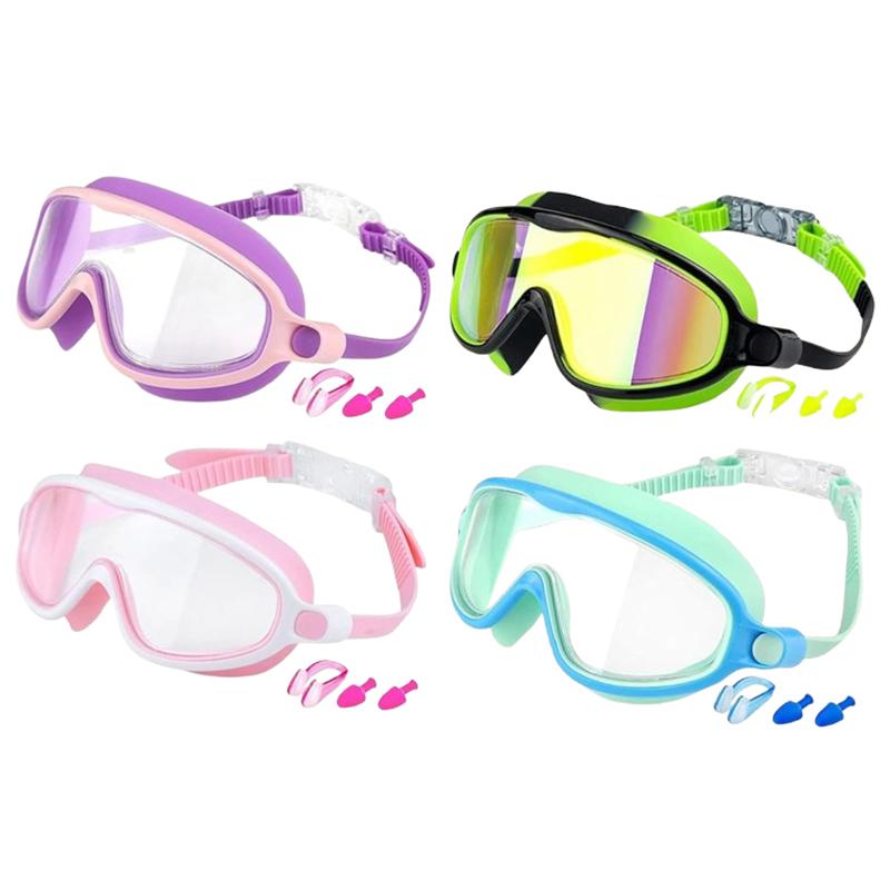 2 Pack Kids Swim Goggles For 3-15 Uv Protection Anti-Fog Pool Water Swimming Goggles For Boys Girls Youth Toddler