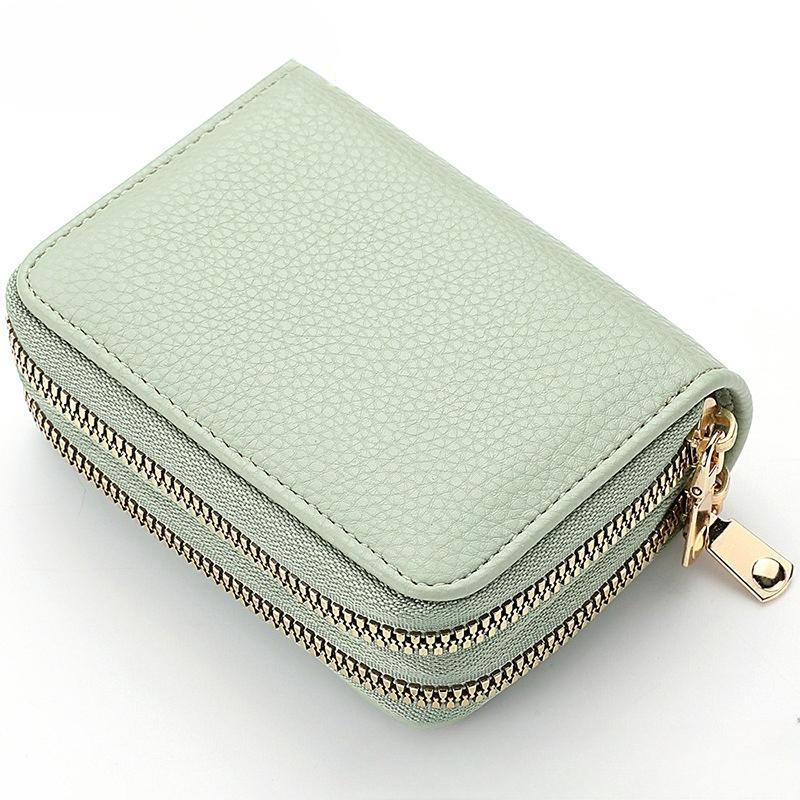 1Pc Multifunctional Card Bag New Organ Card Bag Double Zipper Women's Wallet Large Capacity Card Holder