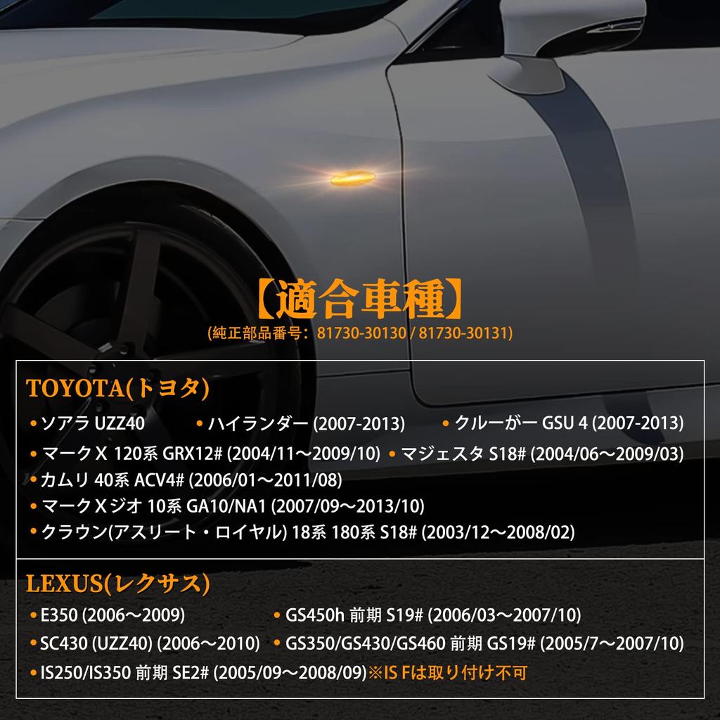 POPMOTORZ Crown LED Side Marker, Mark X 120 Series, Mark X Geo, 10 Series,