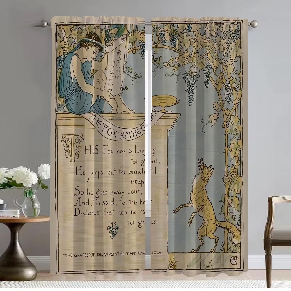 

Детские собственные шторы Aesop для домашнего интерьера для гостиной, шторы для штор, украшения на Хэллоуин, тюль для спальни, шторы, 2 шт. W50xH70cmx2pcs-CL