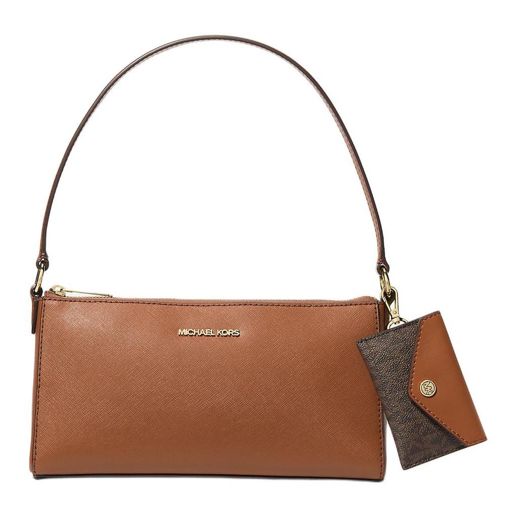 Michael Kors Logo Print Leather Shoulder Bag Women Bags Brown 35F4G2VC6L-LUGGAGE