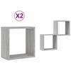 VidaXL Wall Cube Shelves 2 Pcs Sonoma Grey 30x15x30 Cm, Cube-shaped Storage, Cube-shaped Organizer, 815882