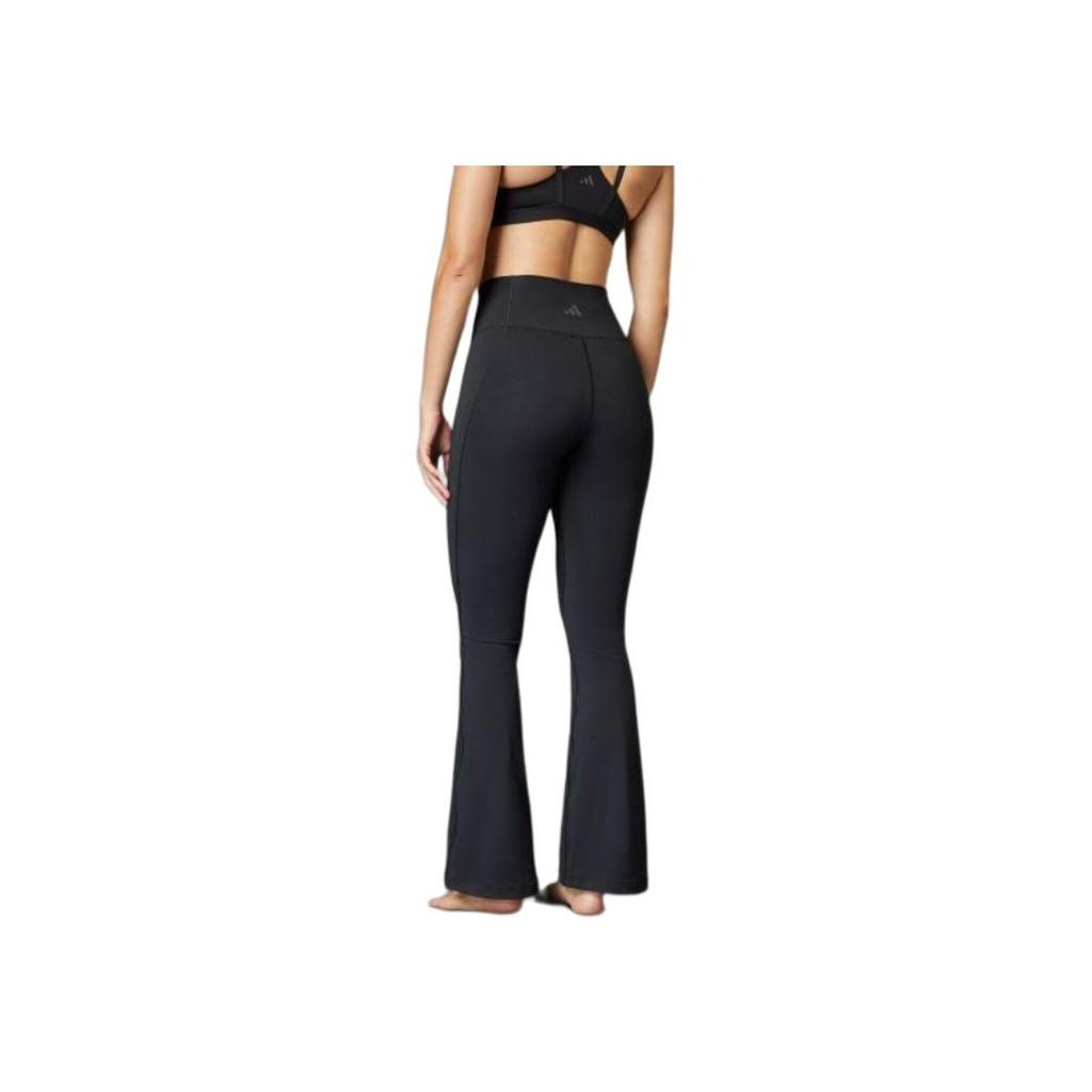Adidas Slim High-Waisted Elastic Waist Sports Trousers Women Bottoms Black JE8025