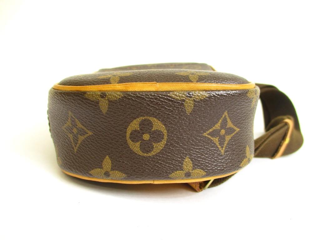 Autentická LOUIS VUITTON Monogram Hnědá Kožená Ledvinka Pásková Taška Gange #b049 Renovováno prodejcem