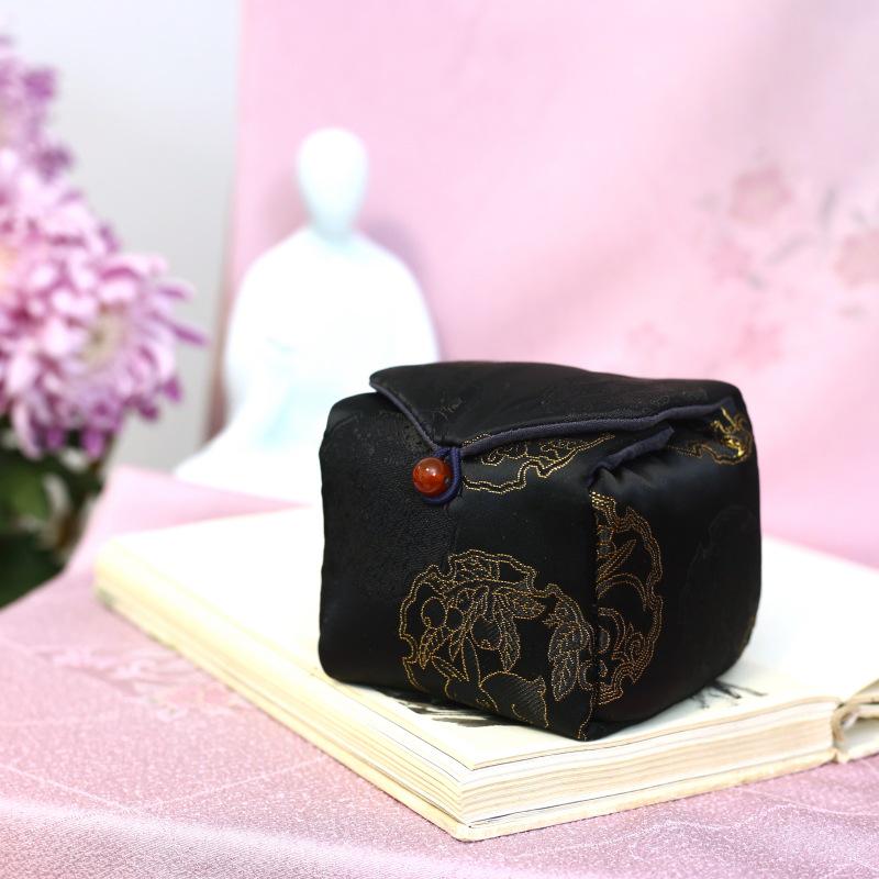 34-Color Chinese & Japanese Brocade Gaiwan Zisha Teapot Ceramic Cup Set With Cotton Bag