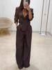 Women's Formal Business Suit Set - Blazer Top & Trousers