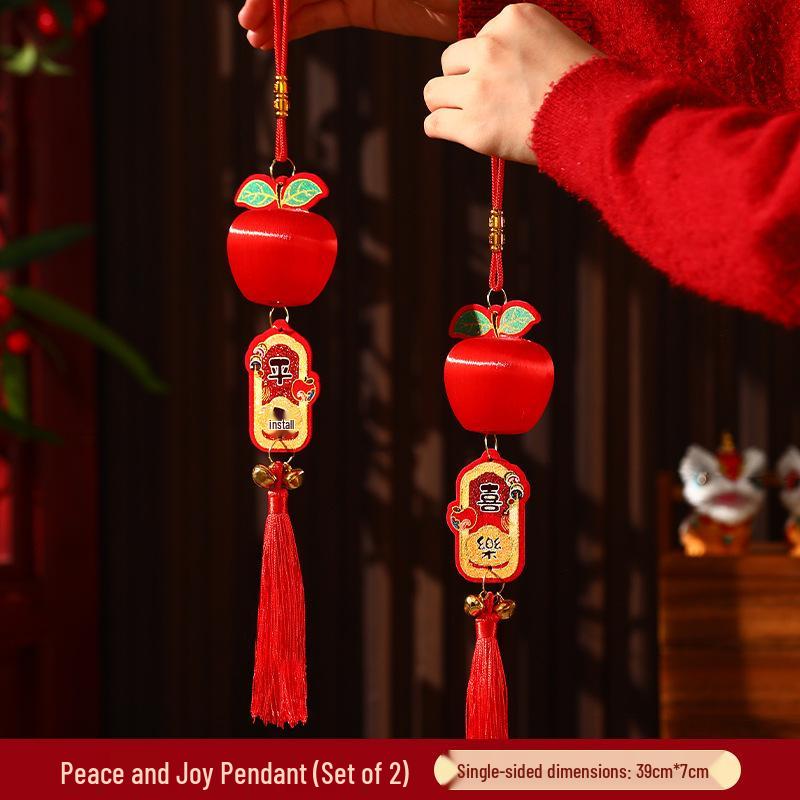 2026 Year of the Horse Persimmon Hanging Decoration for Chinese New Year - Living Room Ornaments, Spring Festival Door Bells & Small Pendants.
