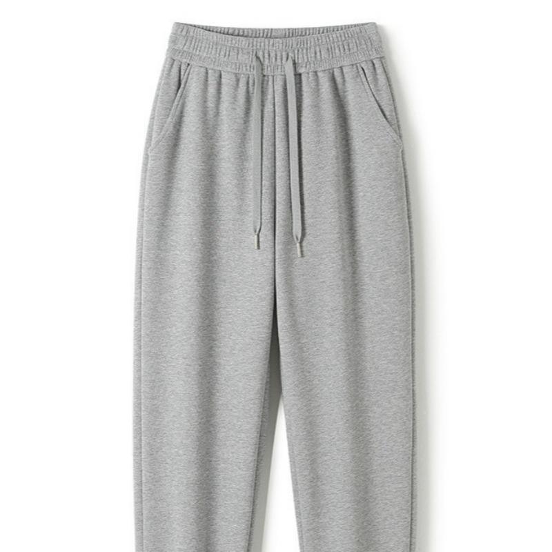 Han Shu's Simple Autumn and Winter Velvet Thickened Sweatpants Casual Couple Sports Loose and Thin Leggings 8