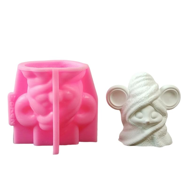 Mouse Shape Silicone Candle Molds for Epoxy Resin Candle Soap Chocolate Fondant Silicone Mold Cement Clay Silicone Molds