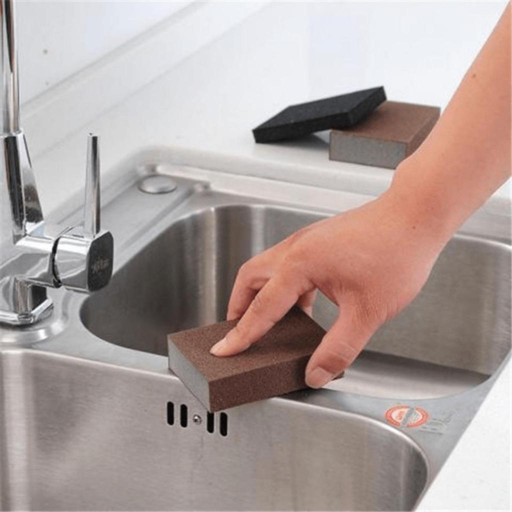 Dishwashing Sponge, Diamond Sand, Kitchen Sink, Rust Removal, Grinding Sponge Block, Household Cleaning Brush, Pot Cleaning Tool