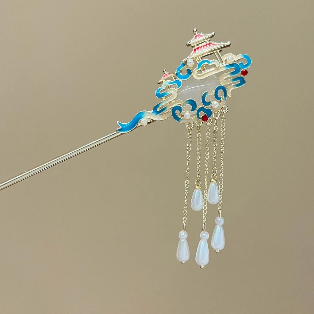 Chinese Style Hanfu Women's Children's Hairpin Fringed Hair Accessories Swinging Hair Ornaments Skirt Accessories