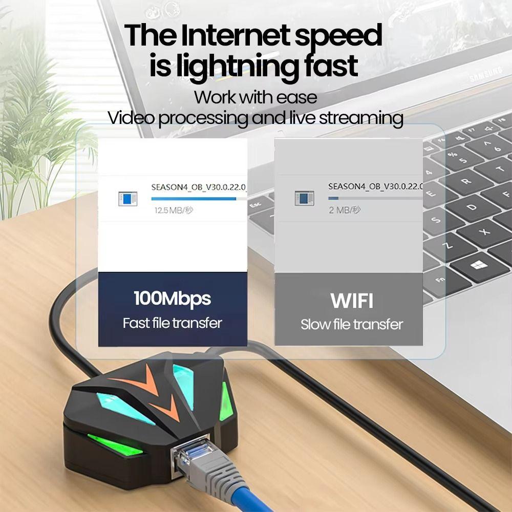 2-in-1 USB To RJ45 Network Card USB/Type-c USB To Network Port For PC Laptop