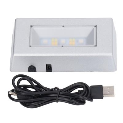 LED Display Base Multi Mode Lighting Silver Rectangular LED Light Display Base with USB Cable for