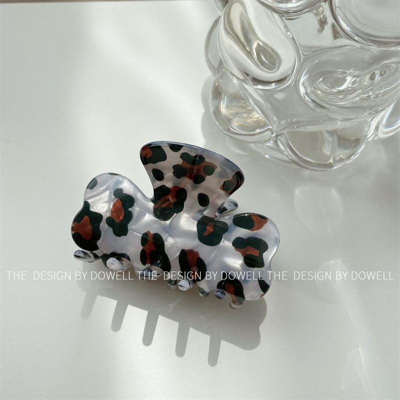 Vintage Chic Leopard Print Hair Clip For Women Handmade Acetate Hair Accessory