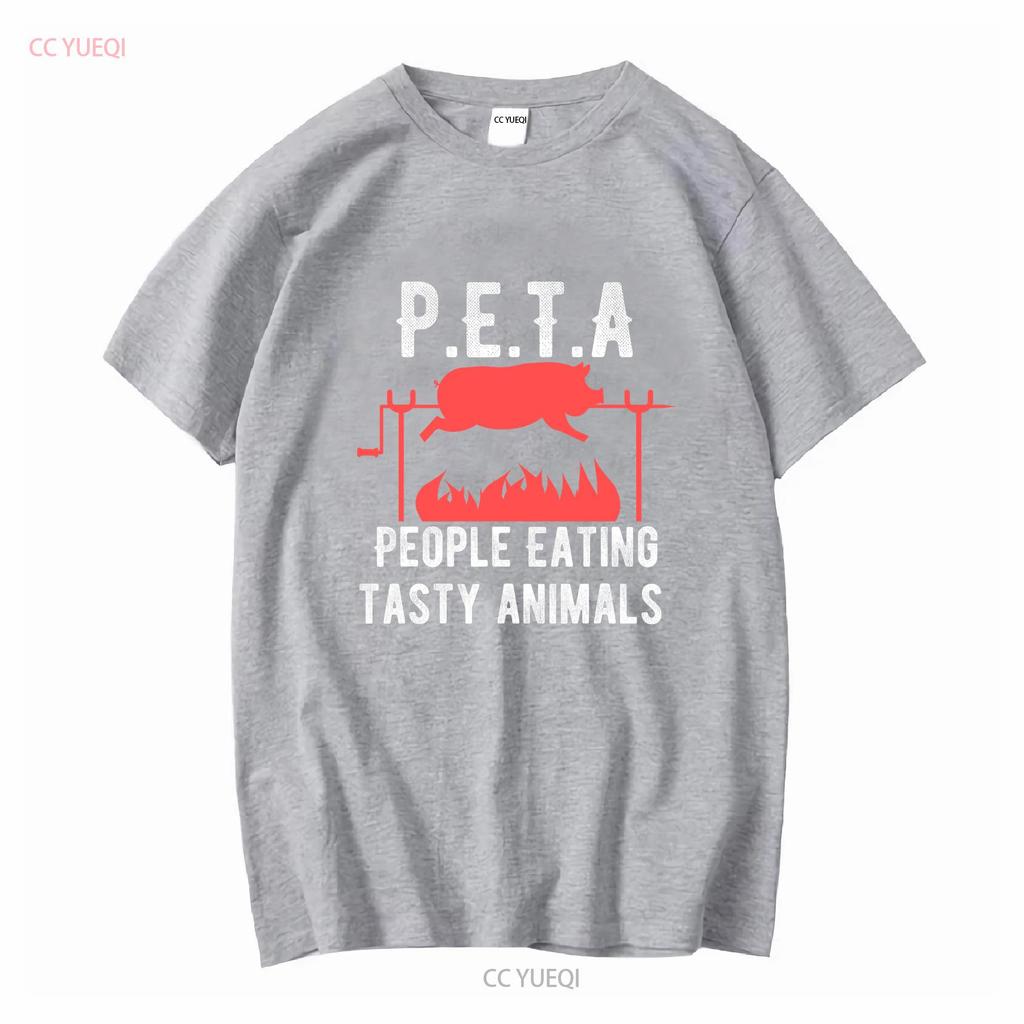 NEW Funny P E T A People Eating Tasty Animals BBQ Kids Adults Shirt S 3XL vintage Washed Stretched designer clothes Slightly