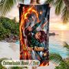 Demon Slayer Beach Towel, Personalized Custom Name Text, Quick Dry Large Absorbent Towel For Beach Pool