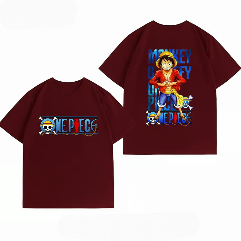 Unisexs Clothing New 100 Cotton Breathable Summer TShirt Bandai One Piece Luffy Print Casual Streetwear Unisexs Tops