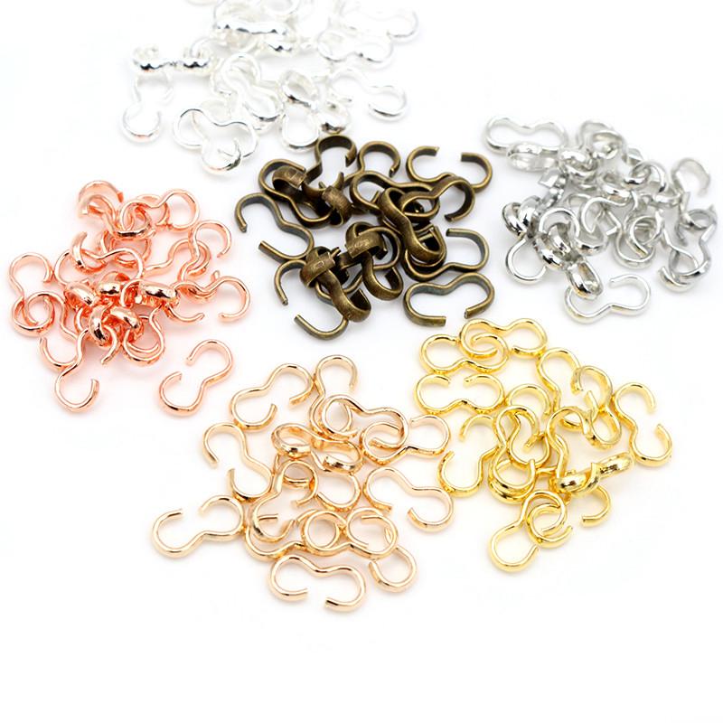 8*4 13*6.5mm 100pcs/lot 6 Colors Pendant Necklace Buckle Clasp Connectors Bangle Bracelet For Cameo Jewelry Accessories for DIY