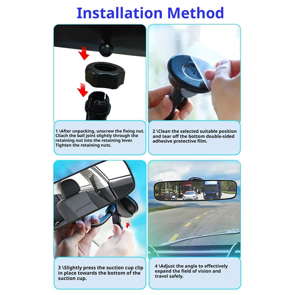 Car Interior Rear View Mirror Large Field 360 Degree Adjustable Universal View Rearview Mirror Car Accessories 2025