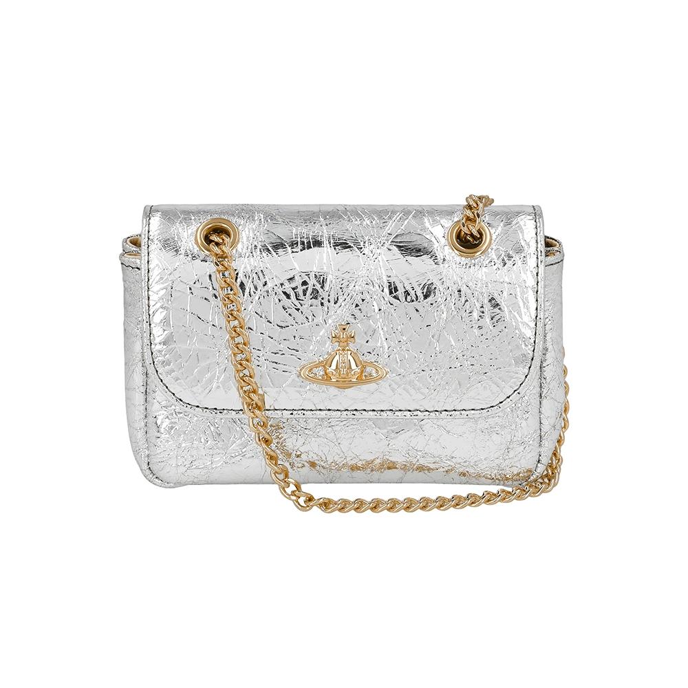 

Vivienne Westwood Metallic Crinkle Small Pulse Chain Crossbody 5c01000bw L00a7 Q401 5C01000BW L00A7 Q401