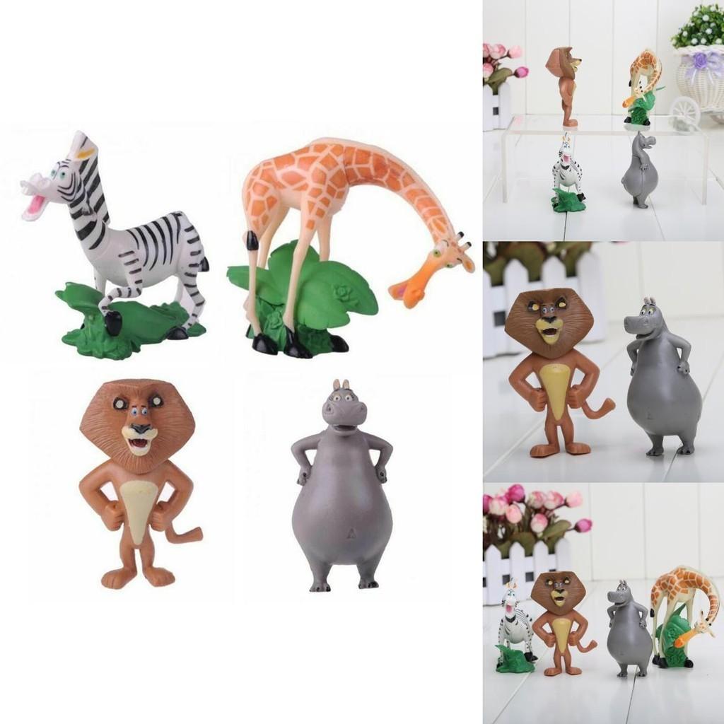 Decorate With Madagascar Movie Action Figures Character-like Dolls For Ornament Safe Pvc Material