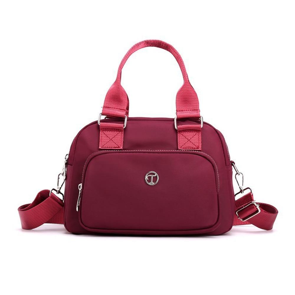 

Large Capacity Nylon Crossbody Bag Waterproof Women Handbag New Square Shoulder Bag Ladies темно-красного