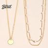 Double-layered Necklace Women Faux Pearl Decor Heart Pendant Lady Layered