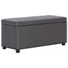 VidaXL Storage Pouf 87.5 Cm Grey Faux Leather