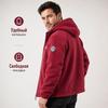 Men Warm Fleece‑Lined Hooded Outer Jacket, Windbreak Water‑Repellent Full Zip Coat, Zipper Storage Pockets Comfort Outerwear