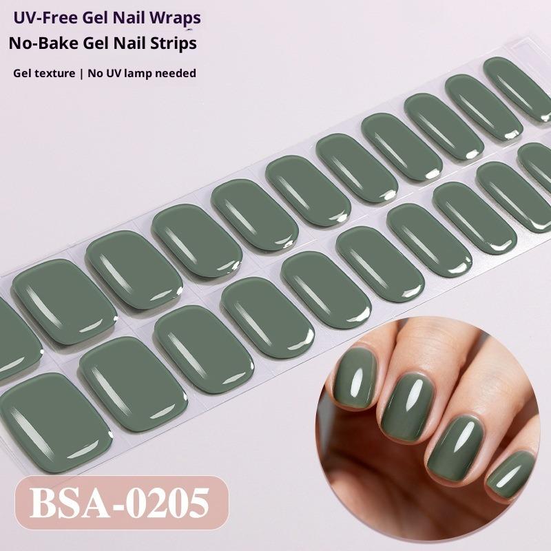 Europäischer und Amerikanischer Stil Einfarbige Nagelsticker UV-freie Gel-Nagelfolien Kein Backen Gel-Nagelsticker