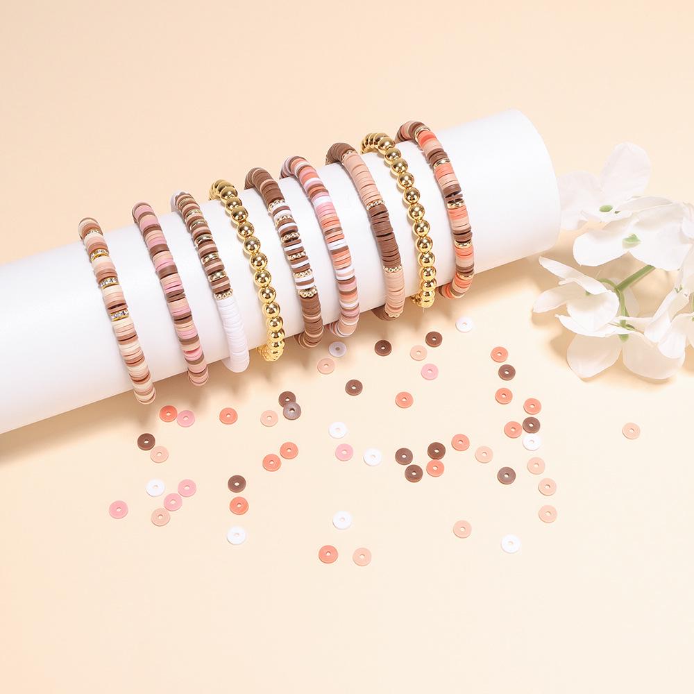 24-Grid Polymer Clay DIY Bracelet Kit with Gold Beads & Spacers