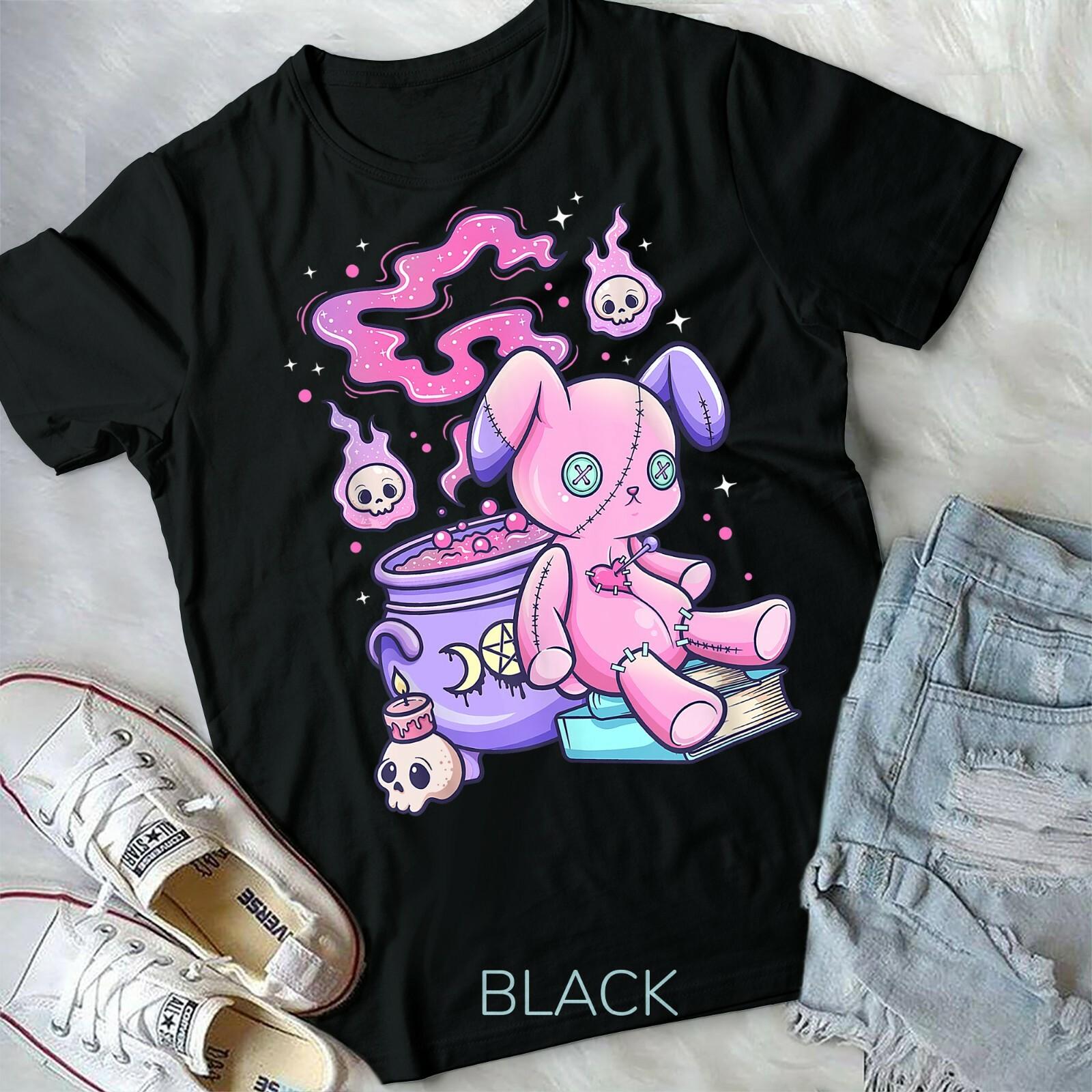 Kawaii Pastel Goth Cute Creepy Witchy Bear Unisex Form T-shirt Youth T-shirt L