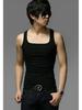 Men's Korean Style Slim Fit Cotton Square Collar Vest for Summer