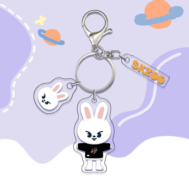 K-Pop Straykids Skzoo Cute Animation Acrylic Double Sided Keychain Pendant Bag Accessories Diy Accessories Animation Anime