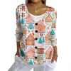 Women's Fashion Casual Knit Sweater Button-Up Christmas Print Cardigan Jacket