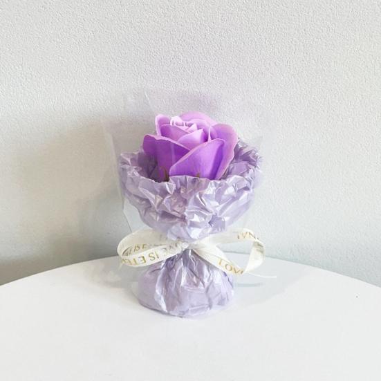 Scented Artificial Flower Bouquet Handmade Mini Aromatherapy Soap Rose Floral Arrangement Romantic Valentine's Day Gift for Home Car Decoration