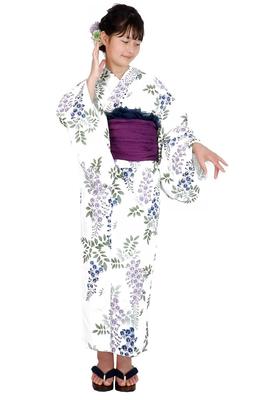 Hiroba Yukata Luxury Cotton High Junior Yukata Types In Heiko 2 Waist Dressing Instructions Cotton Linen 130 140 150 CCO [Kimono Yu] 4-piece Set,