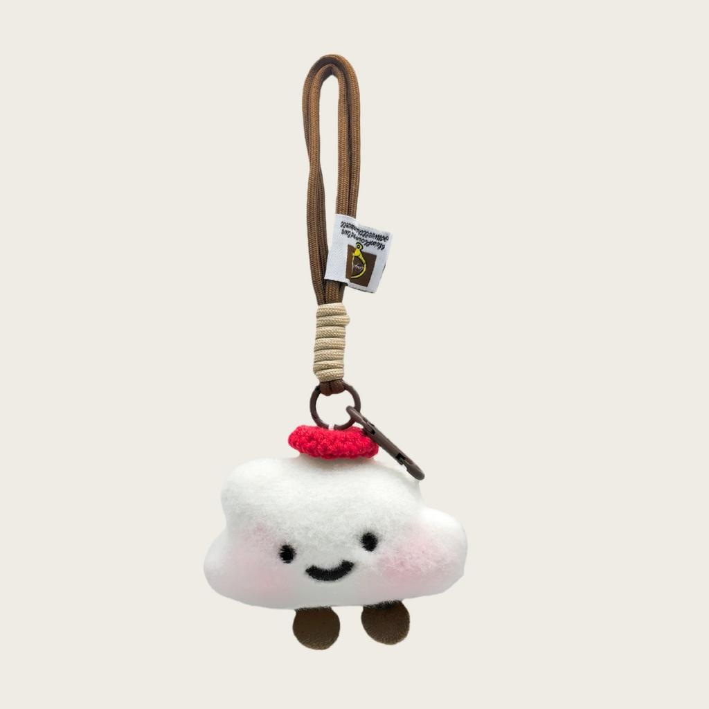 Pendant Smiley Doll Cute Plush White Cloud Bag Pendant Girl Heart Student Book Car Keychain