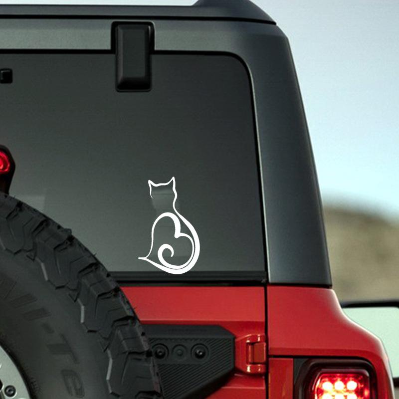 Foreign Trade Car Stickers, Cat Car Reflective Stickers, Cute Animal Cat Stickers, Cartoon Scratch Car Window Stickers