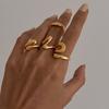 4Pcs/Set Fashion Silver Color Irregular Geometric Open Rings For Women Men Punk Metal Adjustable Knuckle Joint Ring Jewelry Gift