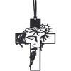Rear View Mirror Accessories - Car Hanging Accessories - Car Pendant, Charm Ornaments - Swinging Ornaments, Cross Hanger - Black Jesus Christ