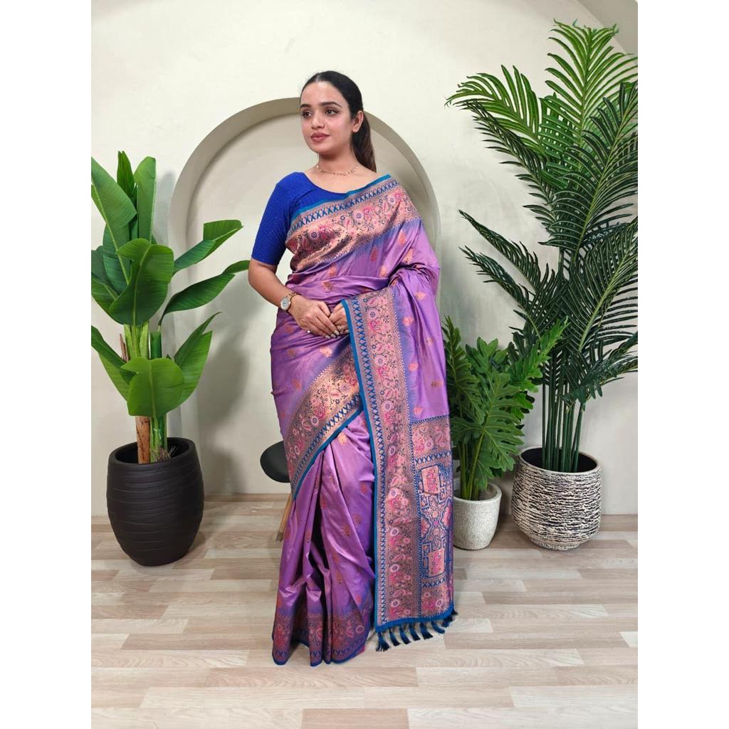 Beautiful rich pallu & jacquard work on all over the saree