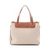 Used Macadam Tote Bag Canvas Leather Beige Brown Used Women