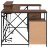 Desk with Shelf Brown Oak Effect 182 x 101 x 87.5 cm