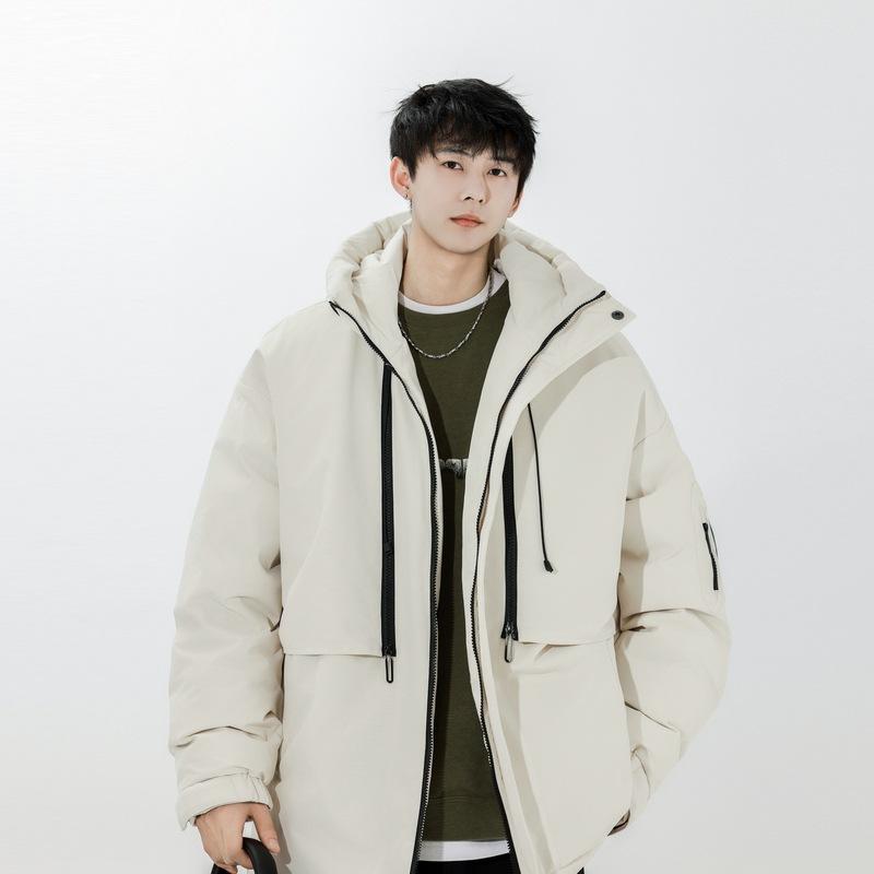 Down Jacket Men's Mid-length Autumn and Winter Hooded New Fashion Trend Casual Loose Warm Jacket for Men