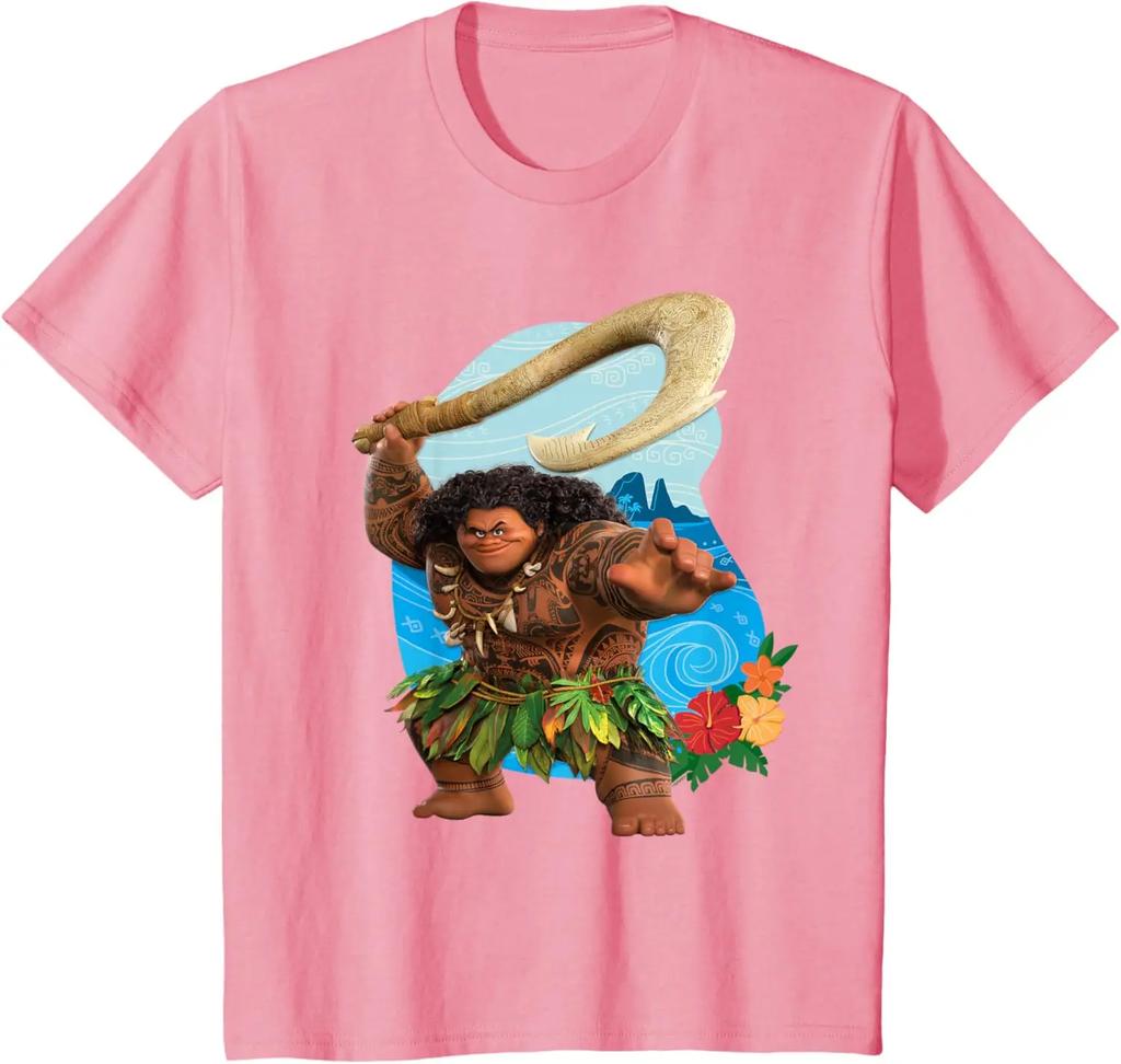 Hot Fashion Moana 2 Tropical Island Adventure Maui with Fish Hook T-Shirt S-4XL Four Seasons Gift Unisex