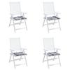 Garden Chair Cushions 4 Pcs Gray Checkered Pattern 50x50x4 Cm