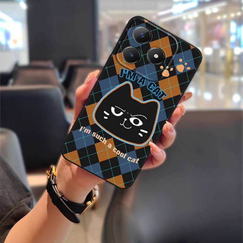 Phone Pouch Durable Phone Case For Realme C63 4G/C61 4G Dirt-resistant Anti-dust Full wrap Shockproof Animals Anti-knock